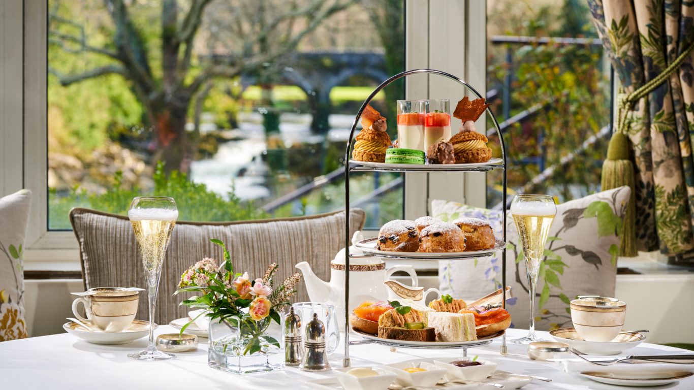 Image of Afternoon Tea display overlooking the river