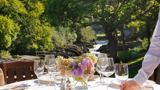 Outdoor Dining at Sheen Falls Lodge