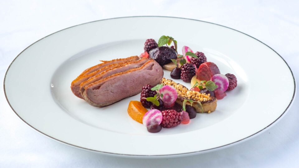 Plate of colourful food from Sheen Falls Lodge