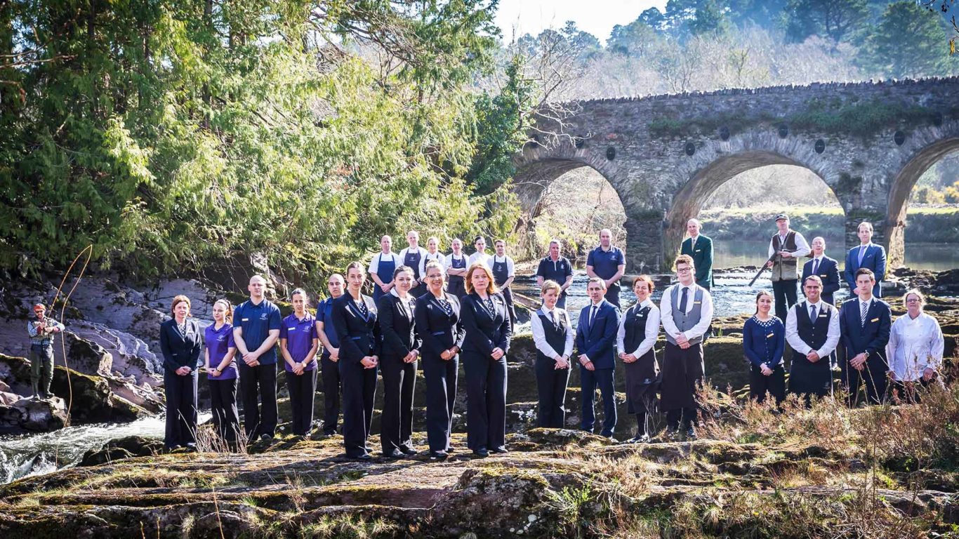 Staff Group Photograph in the grounds of Sheen Falls Lodge