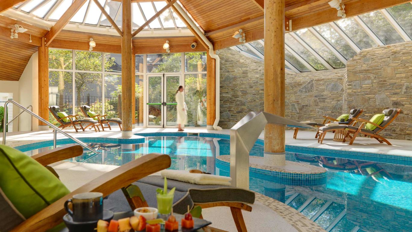 Swimming Pool and seating at Sheen Falls Lodge
