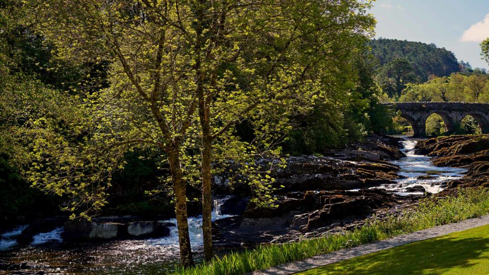Sheen Falls Lodge garden and river