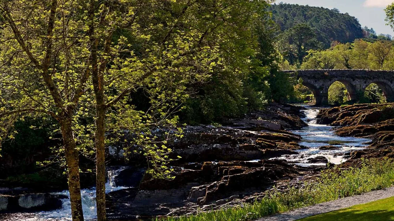 Sheen Falls Lodge garden and river