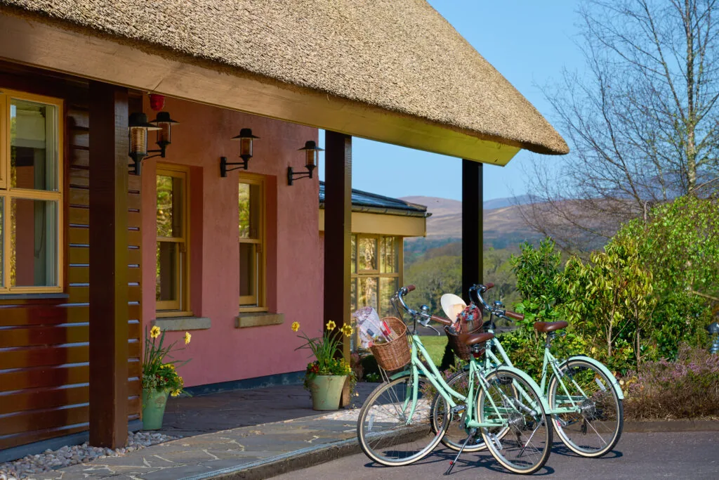 Porch area of thatched cottage