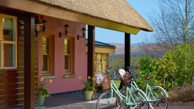 Porch area of thatched cottage